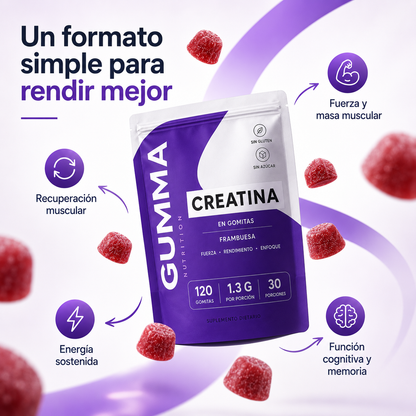GUMMA GOMITAS DE CREATINA® Más fuerza para entrenar y para tu día.